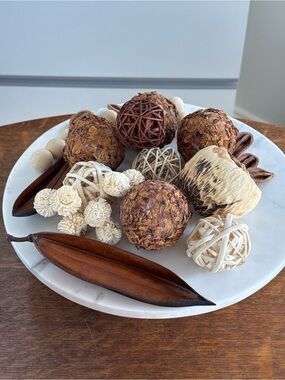 Rustic Natural Potpourri Bowl Filler Decorative Sphere Mix Set